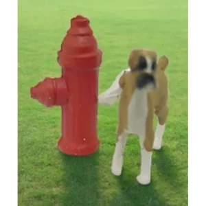Figures-A1142 - Dog with Fire Hydrant - Quality Trains and Accessories Galore