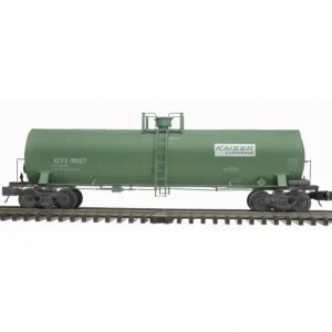 Rolling Stock-3007209 - ACF 17,360 GALLON CHLORINE TANK CAR KAISER CHEMICALS 19627, 19629 (GREEN/WHITE/BLACK) - Quality Trains and Accessories Galore