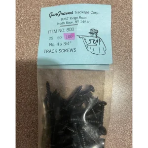 Track-808-1 - Bag of 100 #4 3/4 inch Phillips Pan Head Screw / Black - Quality Trains and Accessories Galore