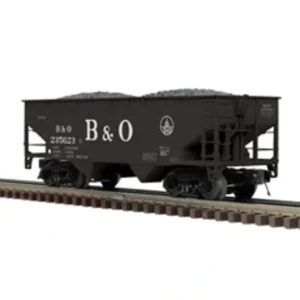 Rolling Stock-3001391 - B&O - O PREMIER 2 BAY OFFSET HOPPER BALTIMORE & OHIO 235623, 235638, 235641, 235655 (BLACK/WHITE) - 3RL - Quality Trains and Accessories Galore