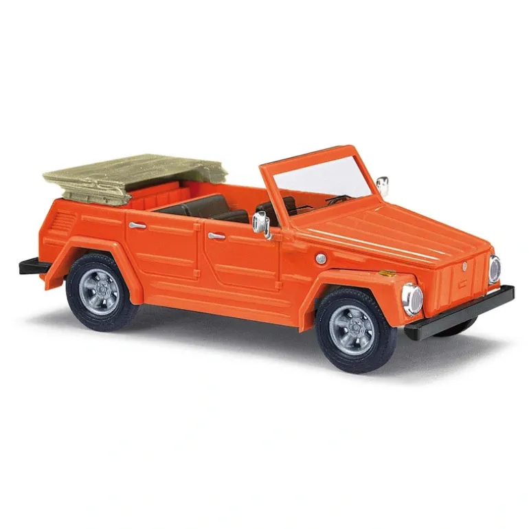 Busch 52705 HO 1970 Volkswagen 181 Orange Open Top Courier Car - Quality Trains and Accessories Galore