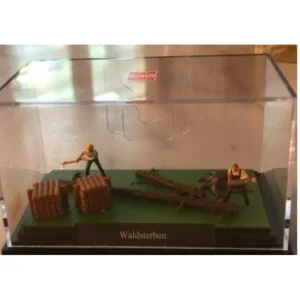 Busch 7630 HO Loggers Chopping Trees w/Ax and Wood Stacks - Quality Trains and Accessories Galore