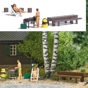 Busch 7946 HO Nude BBQ Figure Set - Quality Trains and Accessories Galore