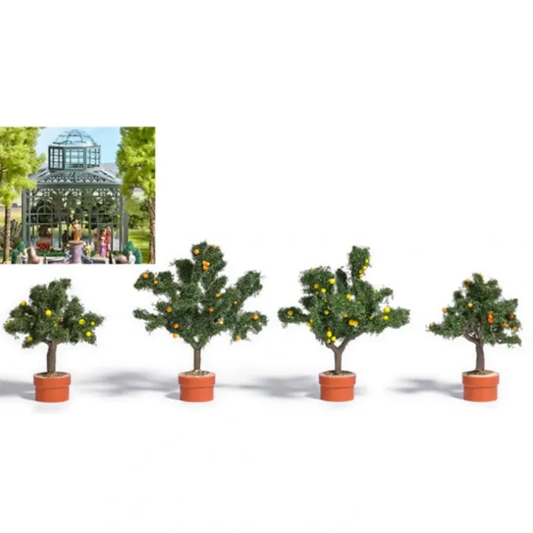 Busch 6619 HO/TT Potted Citrus Trees (Set of 4) - Quality Trains and Accessories Galore