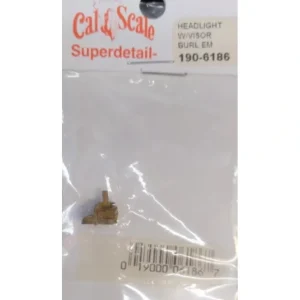 Cal Scale 190-6186 HO Headlight W/Visor Burl EM Brass - Quality Trains and Accessories Galore