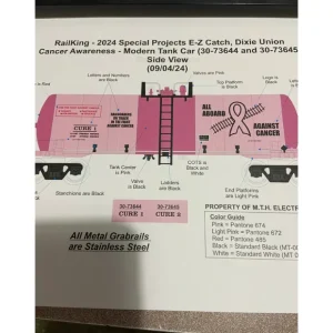 O Rolling Stock-30-73644 - Cancer Awareness Modern Tank Car #CURE 1 - Special Projects - Quality Trains and Accessories Galore