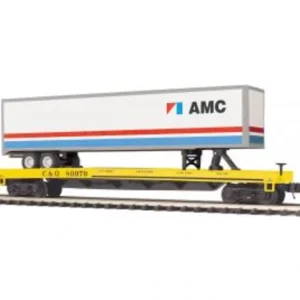 Rolling Stock-20-95644 - Chesapeake & Ohio Flat Car w/48 Trailer - Quality Trains and Accessories Galore