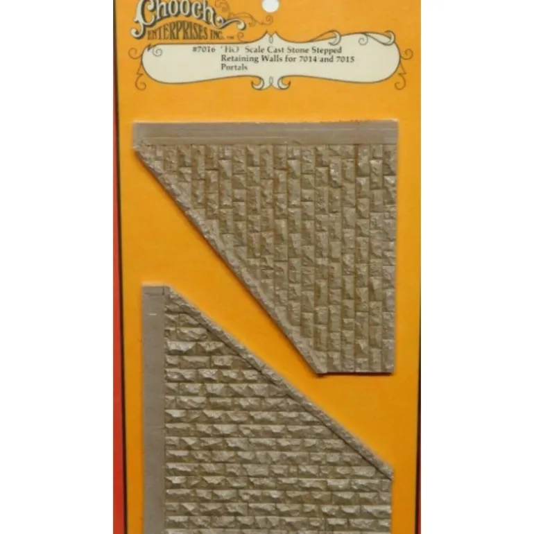 Chooch 7016 HO Cast Stone Stepped Retaining Walls For 7014/7015 & Portals - Quality Trains and Accessories Galore