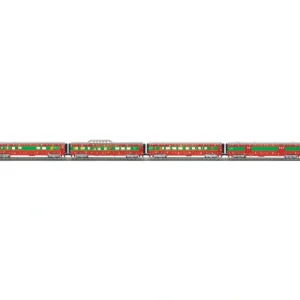 Passenger Sets-30-68266 - Christmas 4-Car 60 Streamlined Passenger Set w/LED Lights - Quality Trains and Accessories Galore