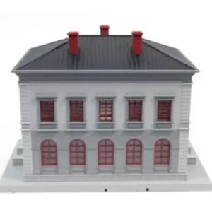 Buildings and Kits-30-9099 - Gray & Black Police Station - Quality Trains and Accessories Galore