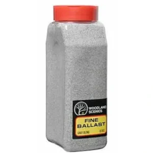 Scenery Supplies-1393 - Gray Blend Fine Ballast / 32 oz Shaker - Quality Trains and Accessories Galore
