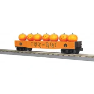 Rolling Stock-30-72244 - Halloween Gondola Car w/Flickering Lighted Jack-O-Lanterns - Halloween (Orange) No. 31 - Quality Trains and Accessories Galore