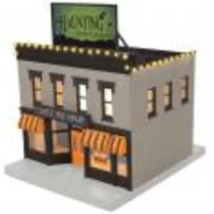 Buildings / Kits-30-90682 - Halloween 2-Story City Building 1 with LEDs - Halloween Haunting Costumes - Quality Trains and Accessories Galore