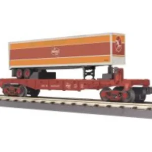 O Rolling Stock-30-76168 - Milwaukee Road Flat Car w/ Trailer - Quality Trains and Accessories Galore