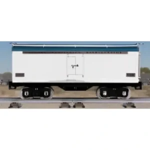 Tinplate-11-30024 - No. 514 Standard Gauge Refrigerator Car / White / Blue with Nickel Trim - Quality Trains and Accessories Galore