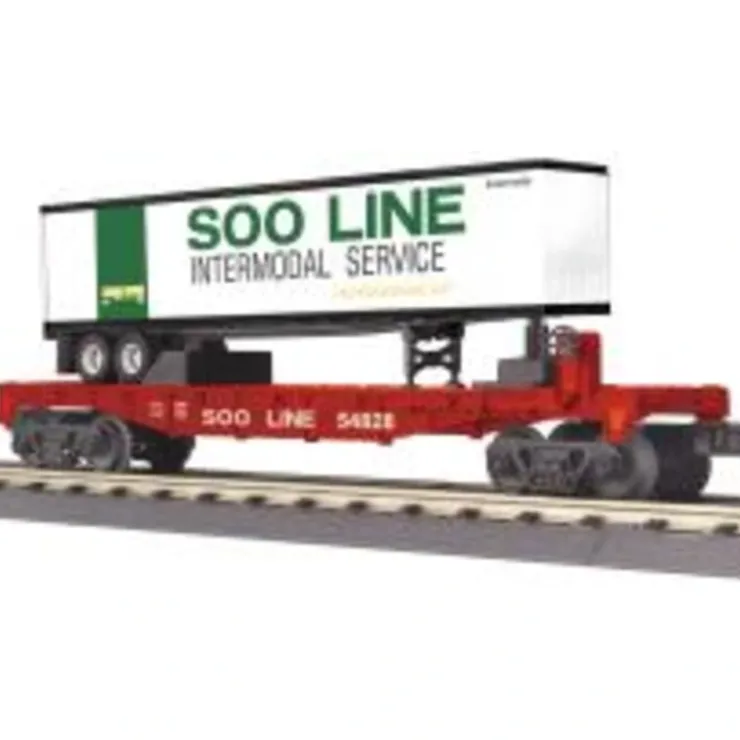 Rolling Stock-30-76265 - SOO Line Flat Car w/ Trailer - Quality Trains and Accessories Galore