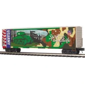 Rolling Stock-20-93757 - Union Pacific 50 Dbl. Door Plugged Boxcar (Army - Spirit of Union Pacific) - Quality Trains and Accessories Galore