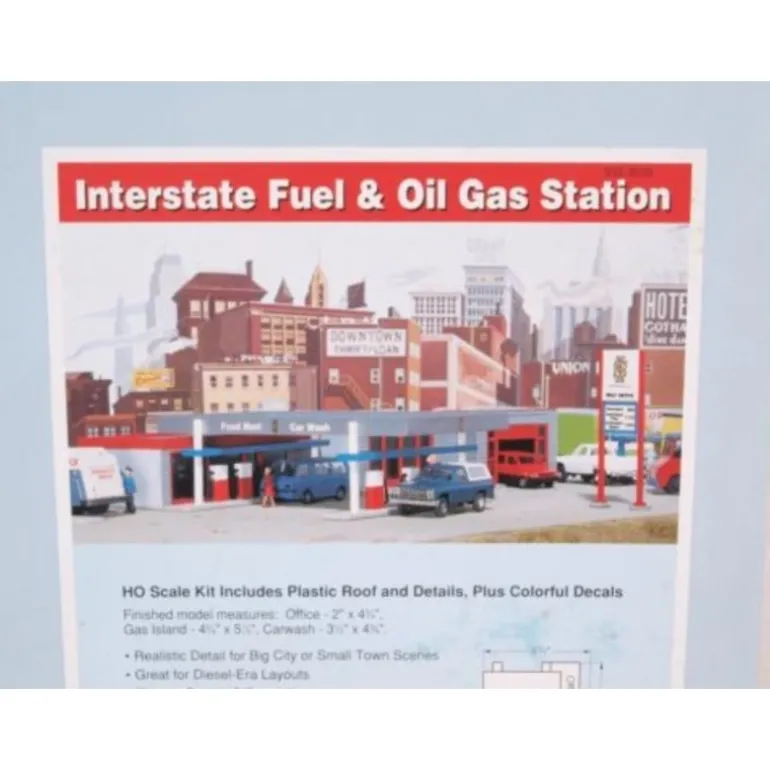 Walthers 933-3035 HO Interstate Fuel & Oil Gas Station Kit - Quality Trains and Accessories Galore> Best Sale