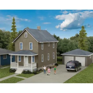 Walthers 933-3792 HO Two Story House with Garage Kit - Quality Trains and Accessories Galore> Best Sale