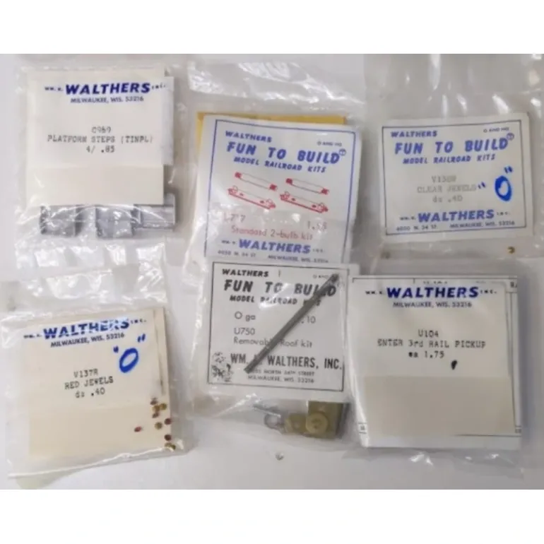 Walthers L-12 Lot of 6 O HO Fun to Build Kits / Steps, Jewels, Roof, Pickup etc - Quality Trains and Accessories Galore> Discount