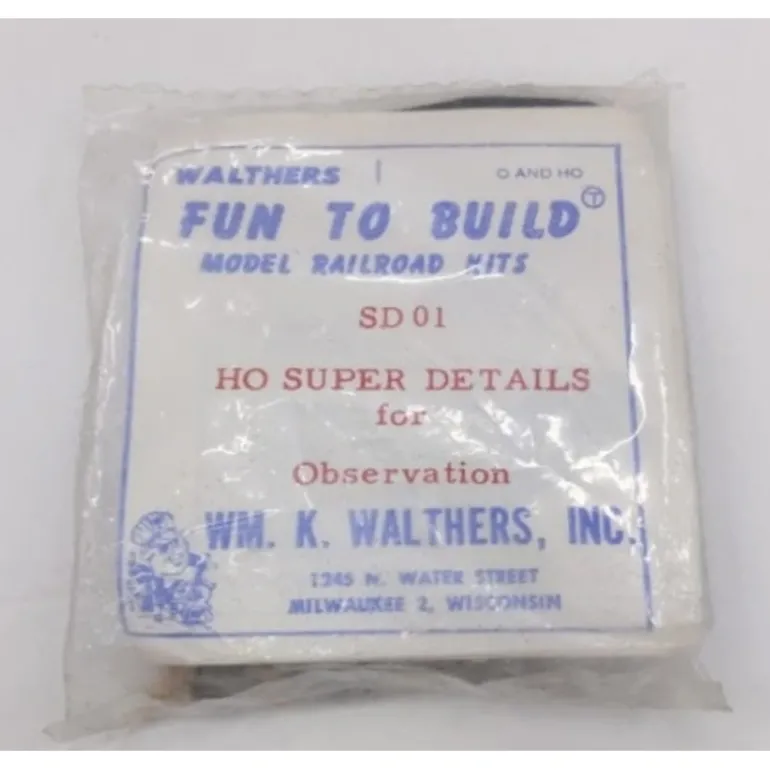 Walthers SD-01 HO Scale Super Details for Observation Car Kit - Quality Trains and Accessories Galore> Hot