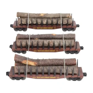Rolling Stock-6-17564 - WEST SIDE LUMBER SHAY LOG CAR 3-PACK #2 - Quality Trains and Accessories Galore