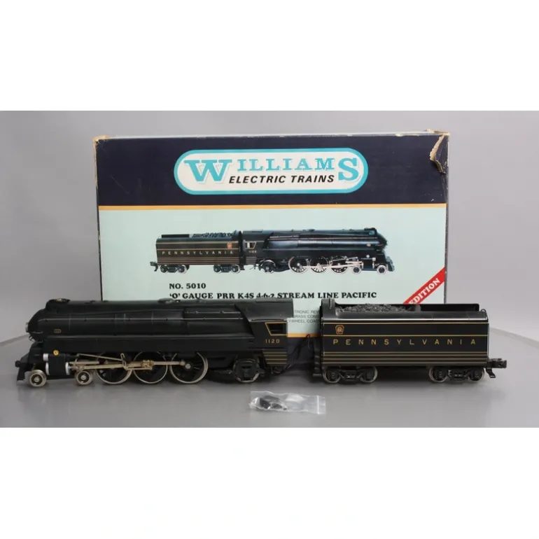 Williams 5010 O Brass PRR 4-6-2 K4S Stream Line Pacific Steam & Tender #1120 EX/Box - Quality Trains and Accessories Galore> Sale